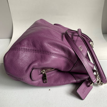 Coach Lexi Purple Pebbled Leather Shoulder Bag F57545