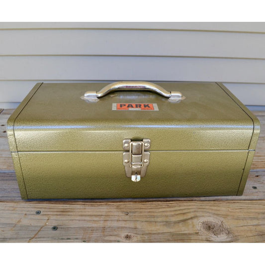 Vintage Park Model 83333 Tool Tackle Box Metal Green EXCELLENT CONDITION!