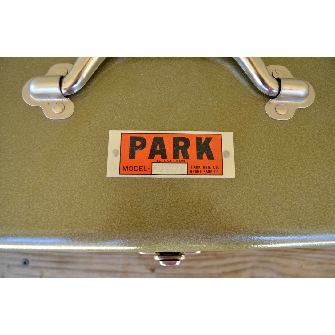 Vintage Park Model 83333 Tool Tackle Box Metal Green EXCELLENT CONDITION!