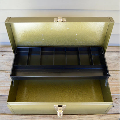 Vintage Park Model 83333 Tool Tackle Box Metal Green EXCELLENT CONDITION!
