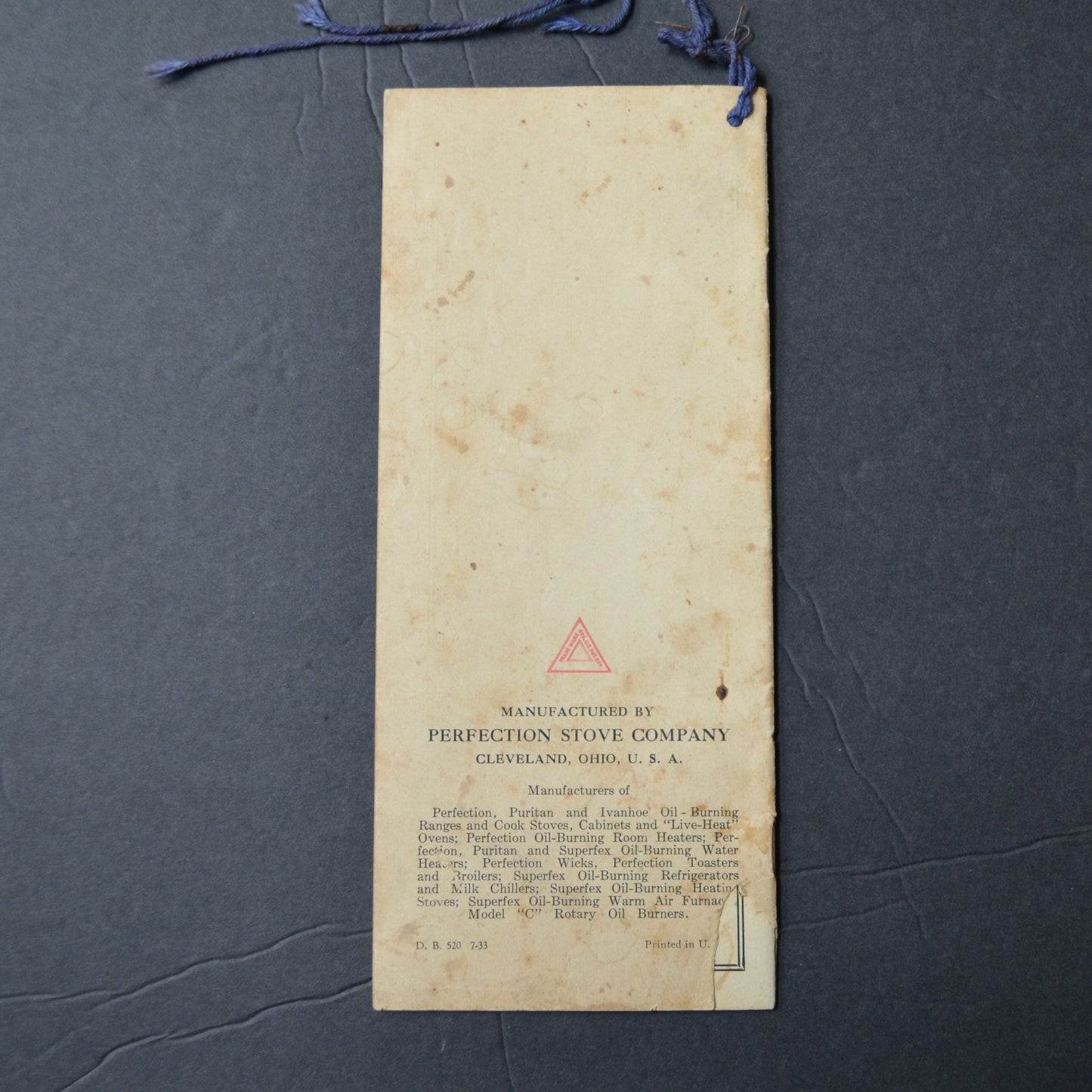 1933 How to Assemble and Use Your Puritan Oil Cook Stove Booklet