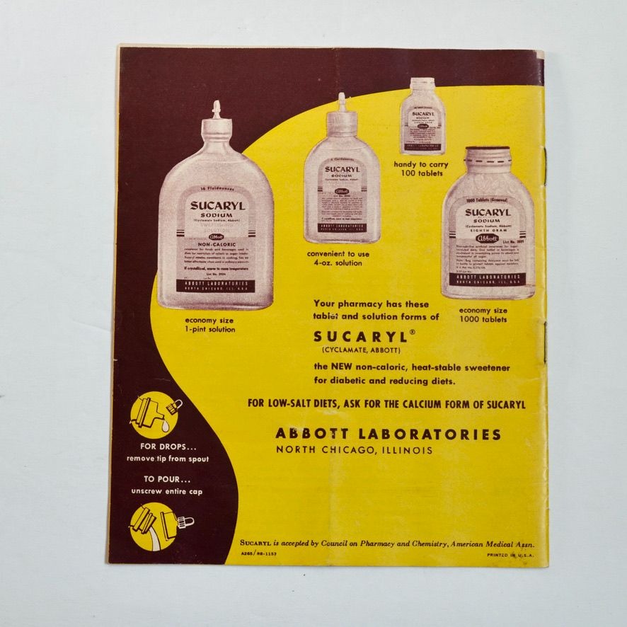 1952 Sucaryl Calorie Saving Recipes Booklet