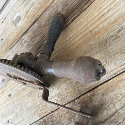 Vintage Hand Crank Shoulder Breast Drill Egg Beater Antique