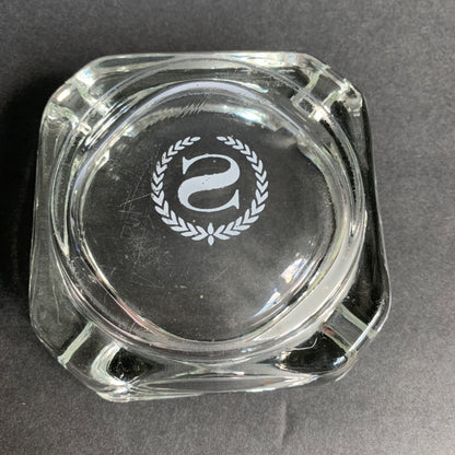 Vintage Sheraton Hotels Ashtray Clear Glass White Logo