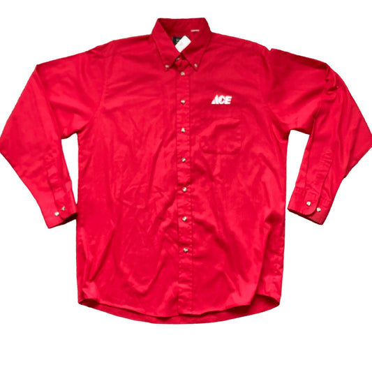 Ace Hardware Red Uniform Shirt Long Sleeve Men's Size XL Vintage