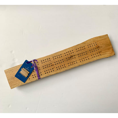 Handmade Solid Wood Cribbage Board with Pegs