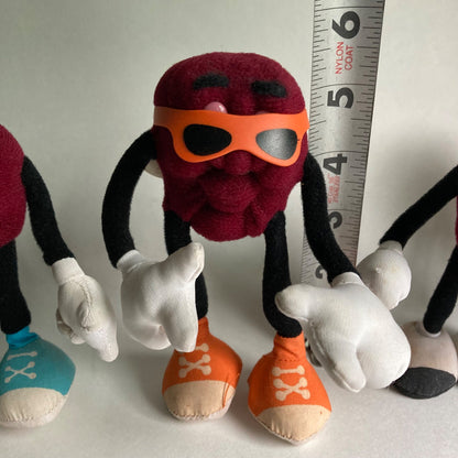 Set of 4 Vintage Applause California Raisins Plush 1988 Hardees Figures Toys