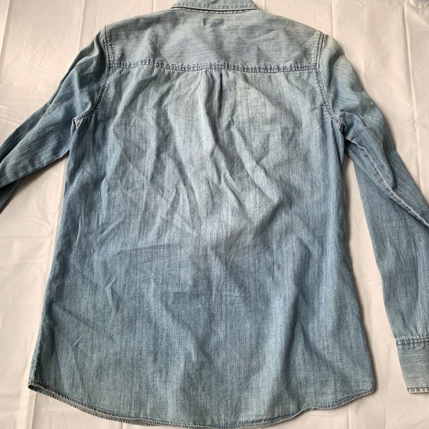 J Crew Chambray Jeweled Denim Shirt Size 2