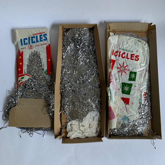 Vintage Fireproof Tinsel Icicles 3 Boxes