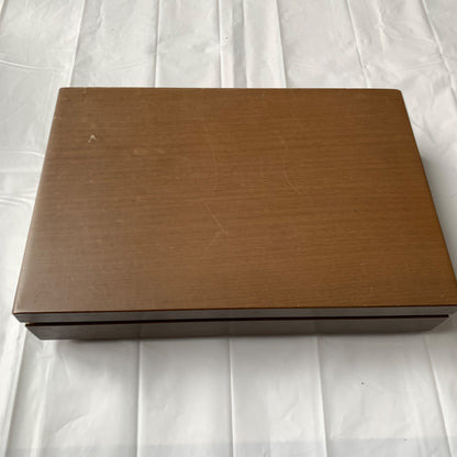 Vintage Mixed Silverware Flatware Set in Wooden Box