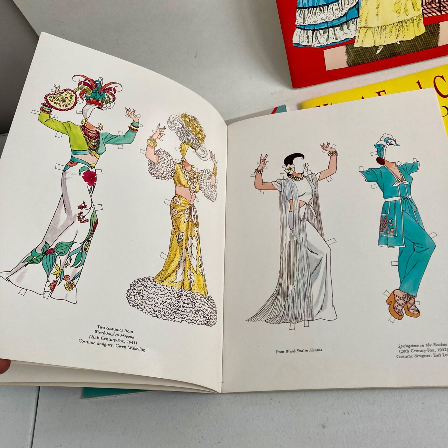 Lot 4 Paper Doll Books ALL UNCUT Carmen Miranda Knights in Armor French Costumes