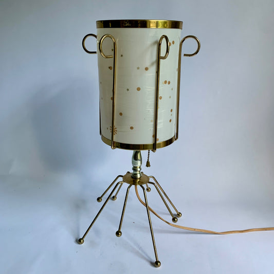 MCM Vintage Starburst Atomic Sputnik Gold Star Table Lamp WORKS!