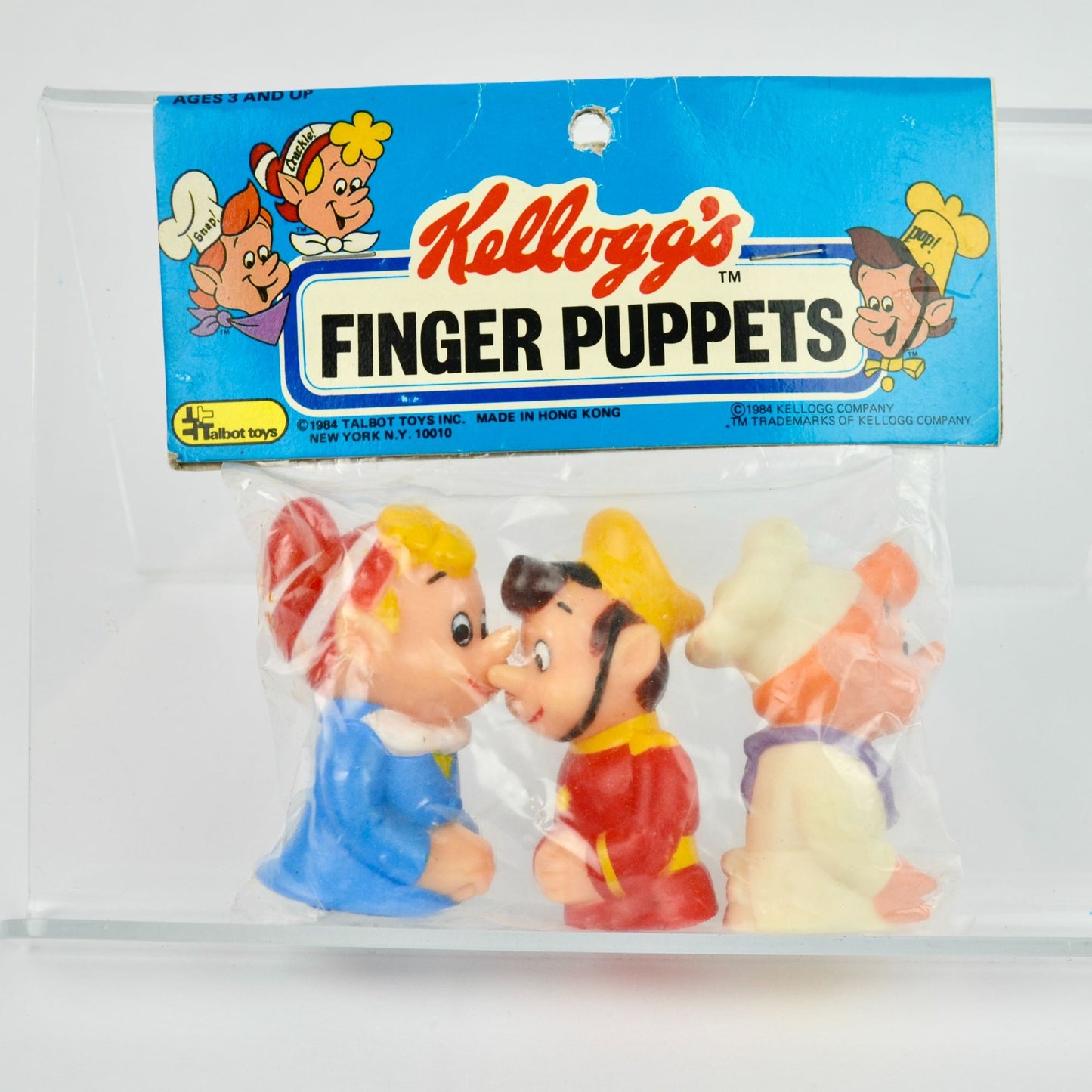 1984 Kellogg's Rice Krispies Snap Crackle Pop Finger Puppets NOS New Vintage