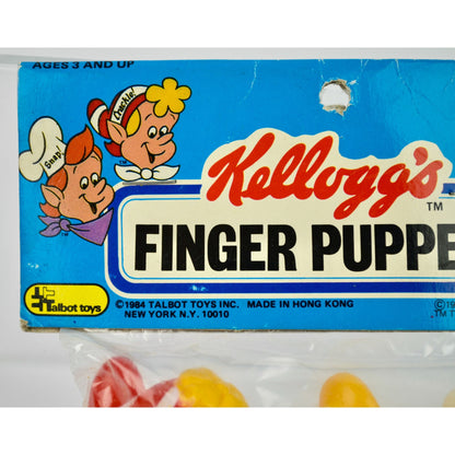 1984 Kellogg's Rice Krispies Snap Crackle Pop Finger Puppets NOS New Vintage