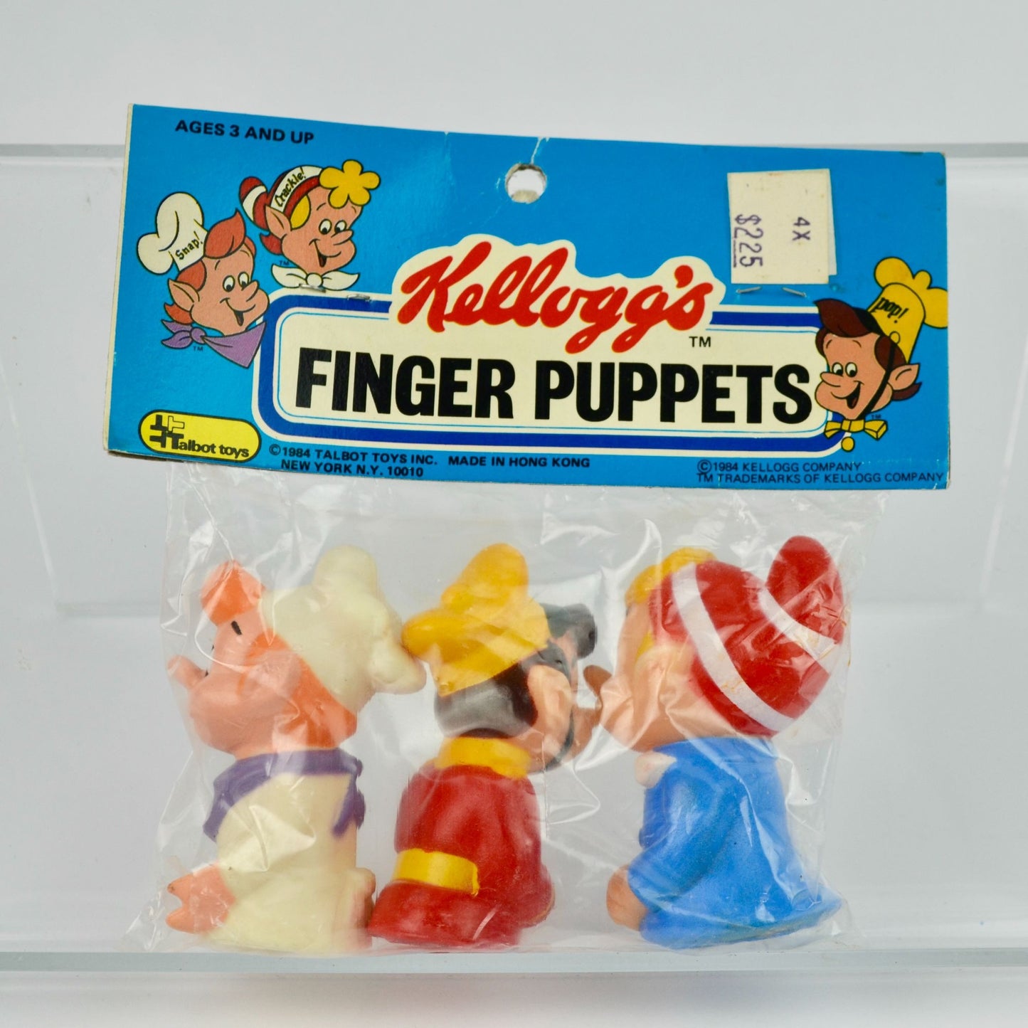 1984 Kellogg's Rice Krispies Snap Crackle Pop Finger Puppets NOS New Vintage