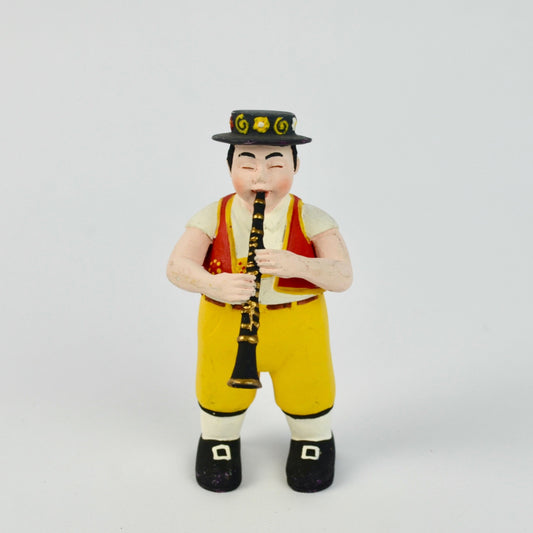 Hand-Painted Folk Musician Figurine With Clarinet & Traditional Outfit