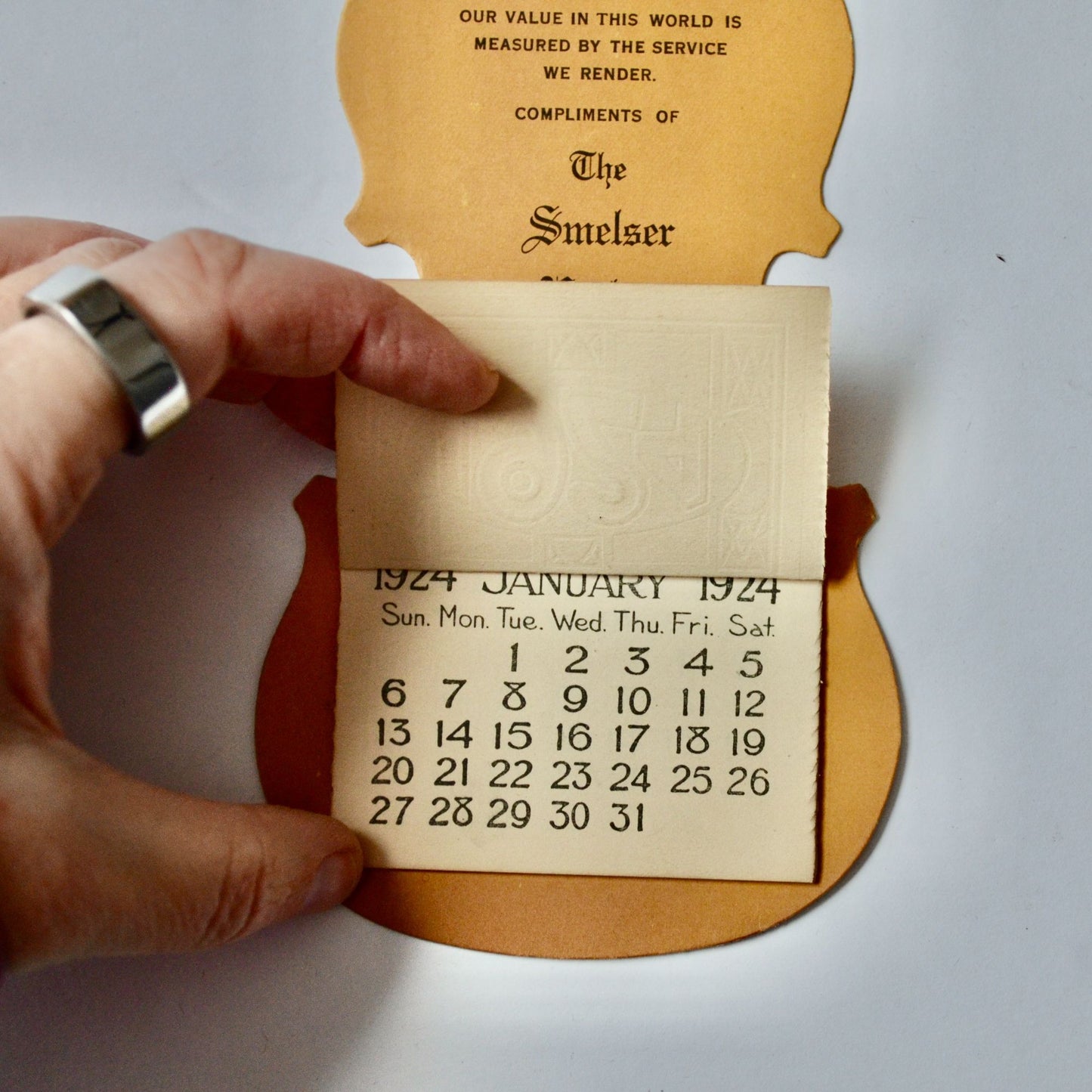 The Smelser Violina Shop Oskaloosa Iowa 1924 Calendar