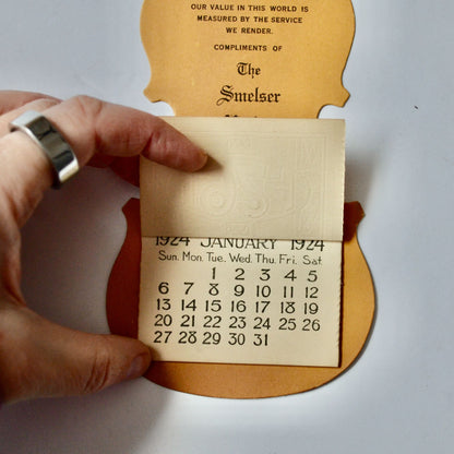 The Smelser Violina Shop Oskaloosa Iowa 1924 Calendar