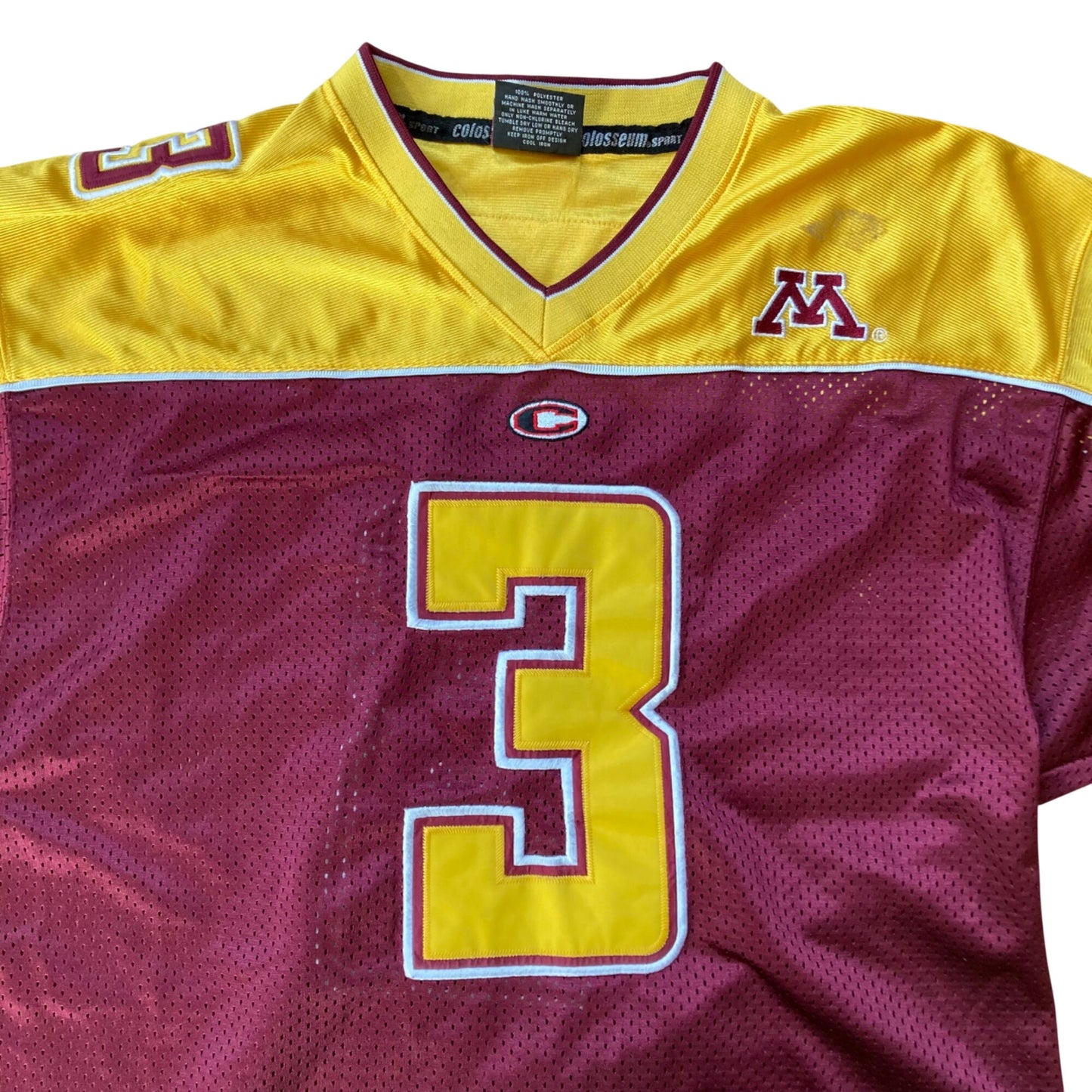 Minnesota Golden Gophers Men's Football Jersey Size M Colosseum #3 Embroidered