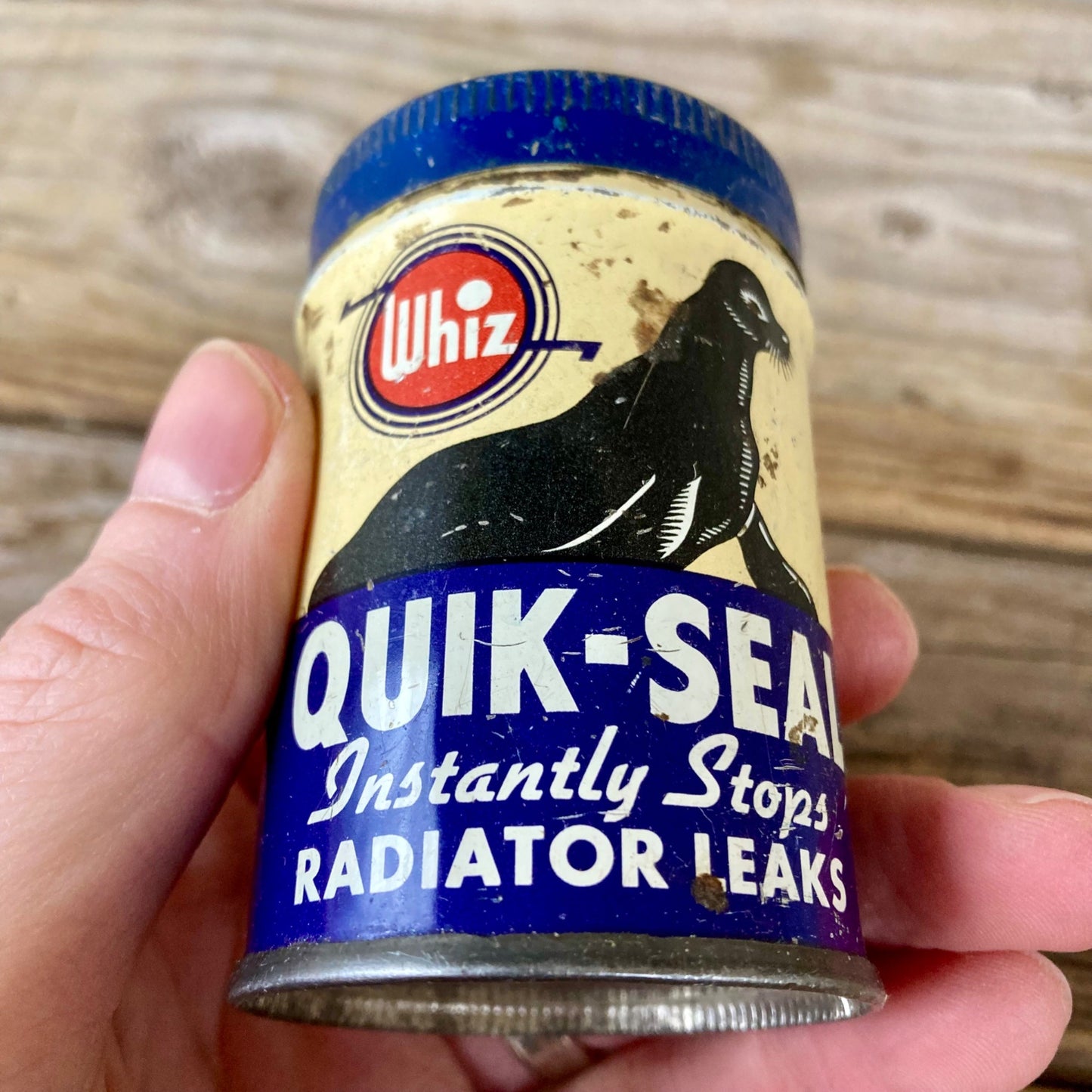 Vintage Whiz Quik-Seal Radiator Leak Tin Can