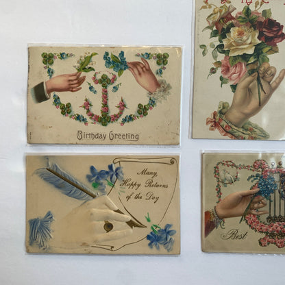 Antique 1906 Era Postcards Dated Stamped Birthday Happy Returns