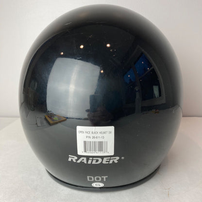 Raider Open Face Motorcycle Helmet Black Size S 26-611-13 READ
