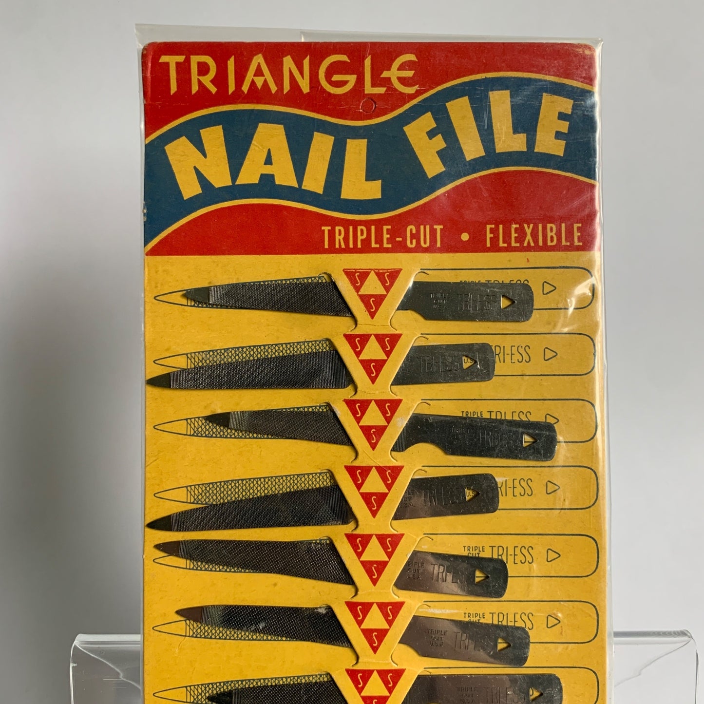 Tri-Ess Triangle Nail File Store Display Board Full Complete Vintage