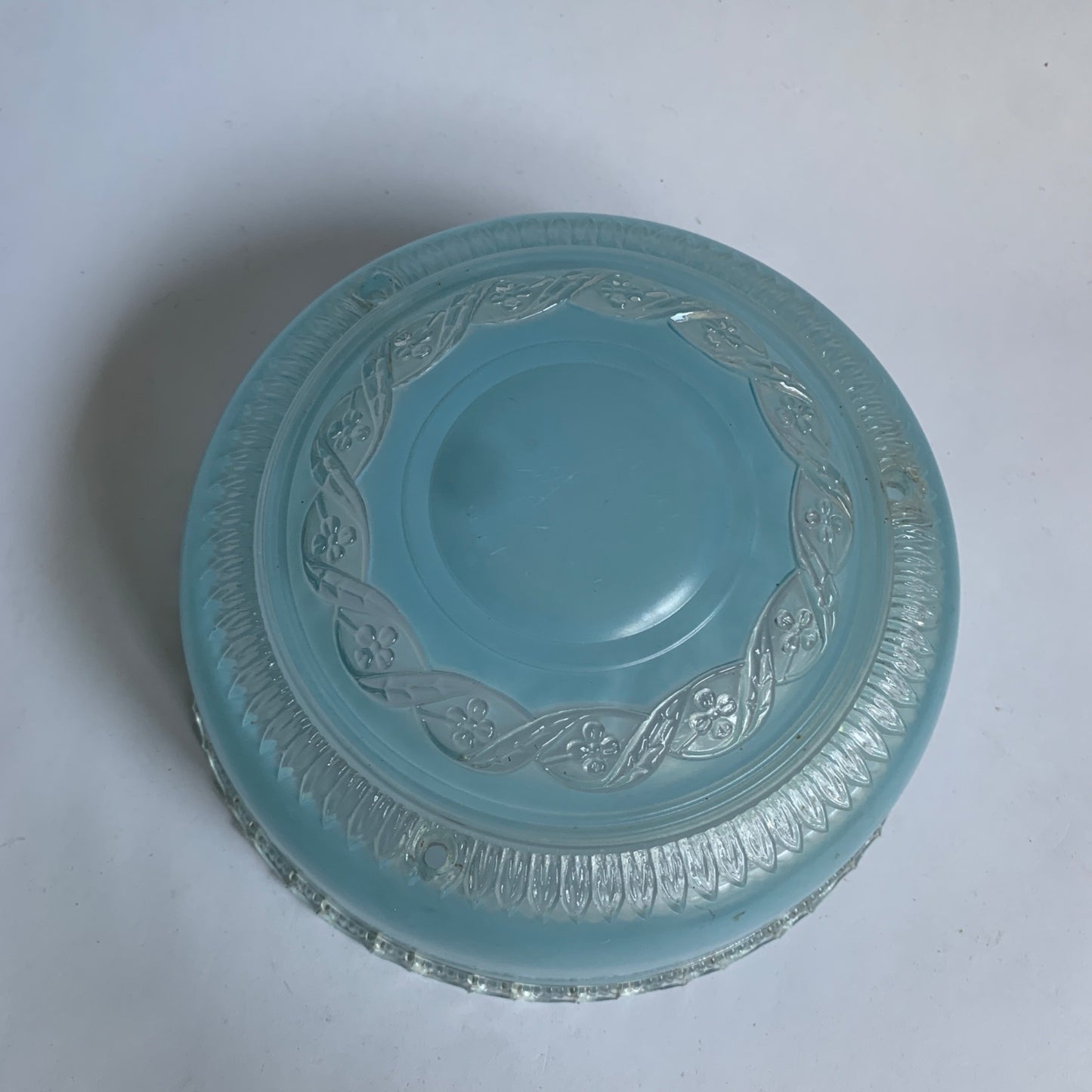 Vintage 1940s Blue Glass Ceiling Light Shade