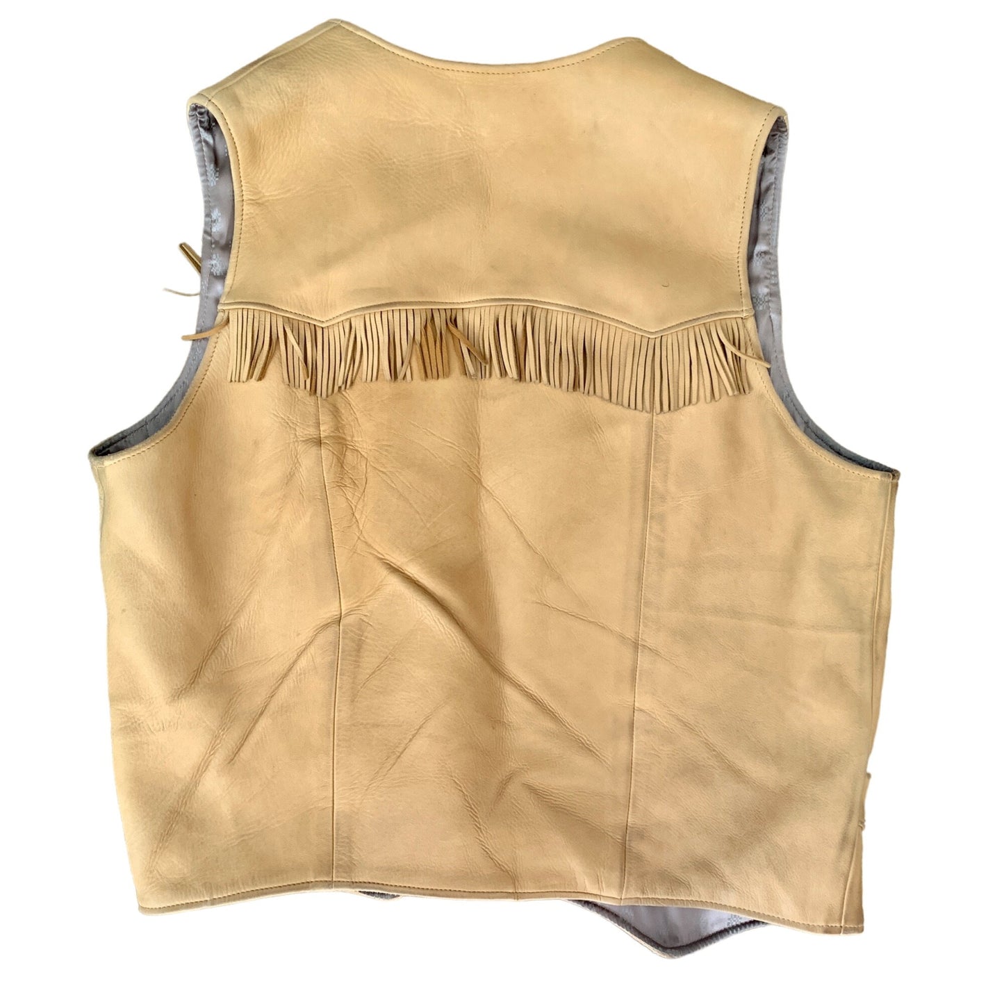 Custom Made by Wild West Clothing Tan Leather Vest Vintage