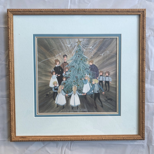 P Buckley Moss 1996 A Family Christmas Lithograph Signed Numbered