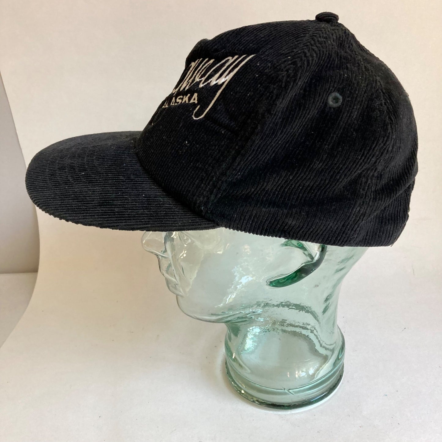 Vintage Skagway Alaska Black Corduroy Hat Snapback by A.C.E.