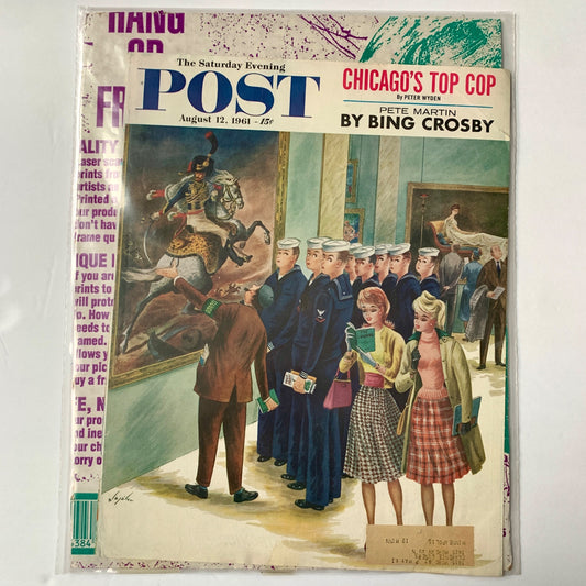 The Saturday Evening Post Magazine COVER August 12 1961 Alajalov Bing Crosby
