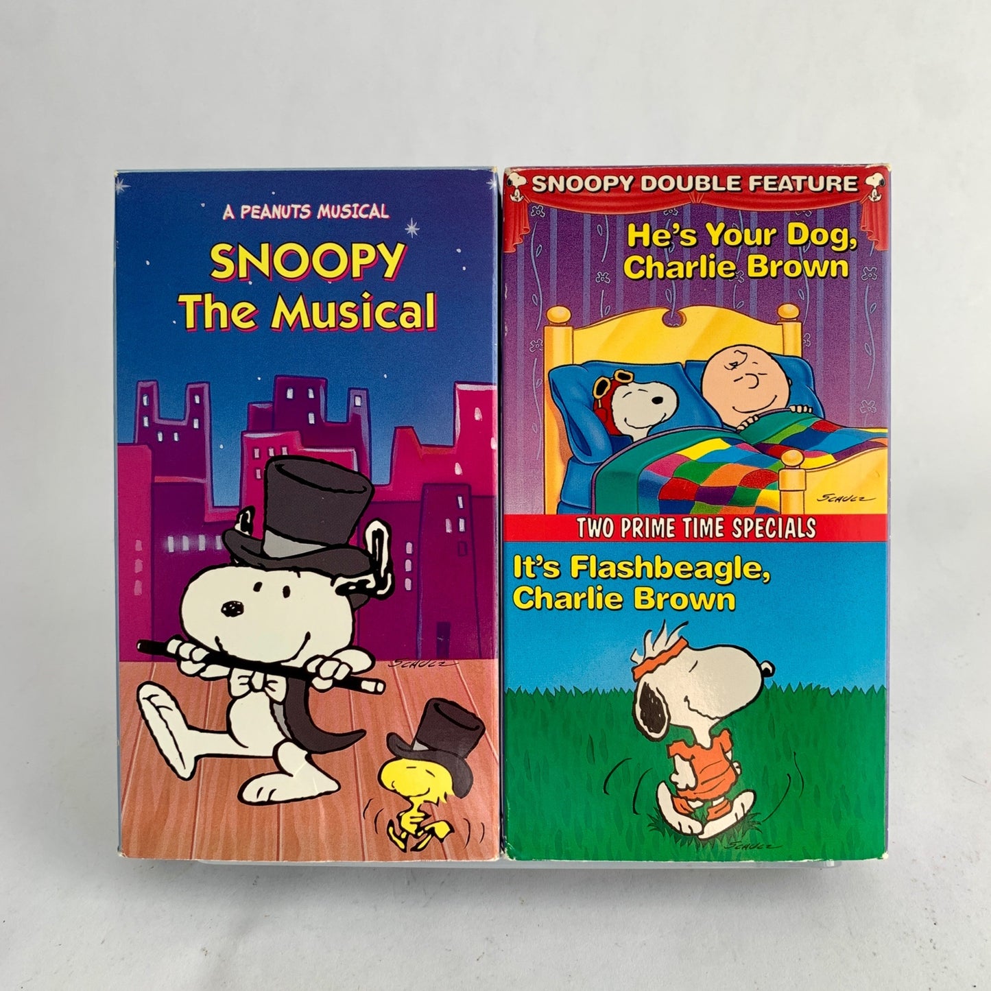 Snoopy the Musical Double Feature Flashbeagle He's Your Dog VHS Vintage