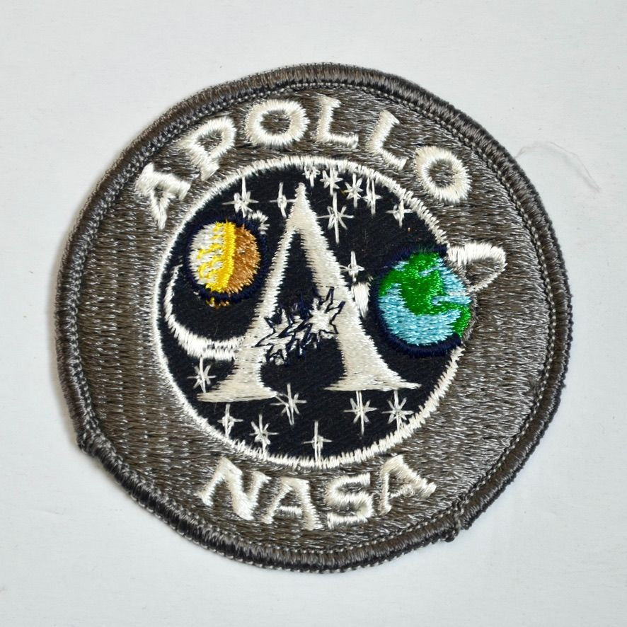 Apollo NASA Vintage Gray Round Patch Unused 3" Moon Earth