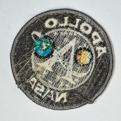 Apollo NASA Vintage Gray Round Patch Unused 3" Moon Earth