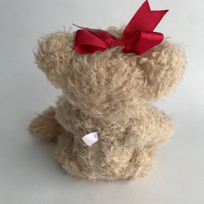 American Girl Teddy Bear with Red Bow 13" Tan