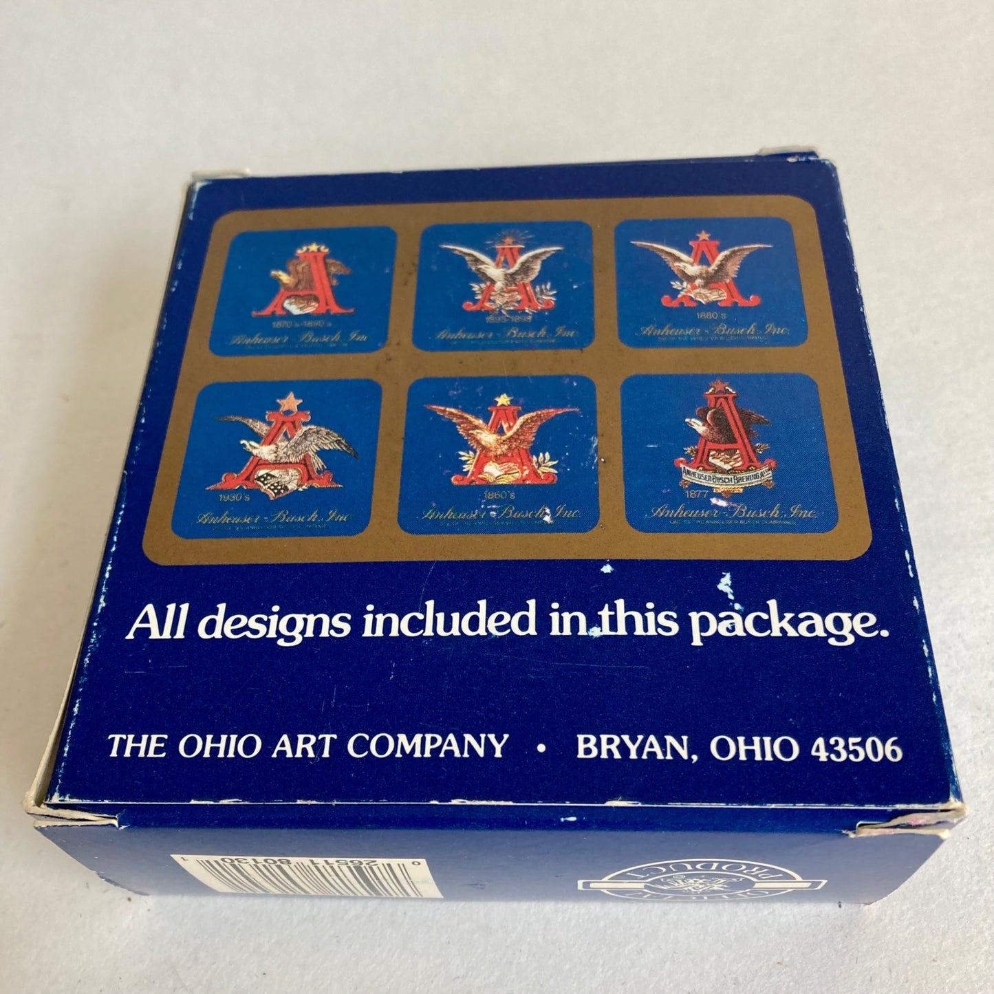 Anheuser-Busch, Inc Beer Coasters w/ Eagle Graphics Through the Years Set of 6