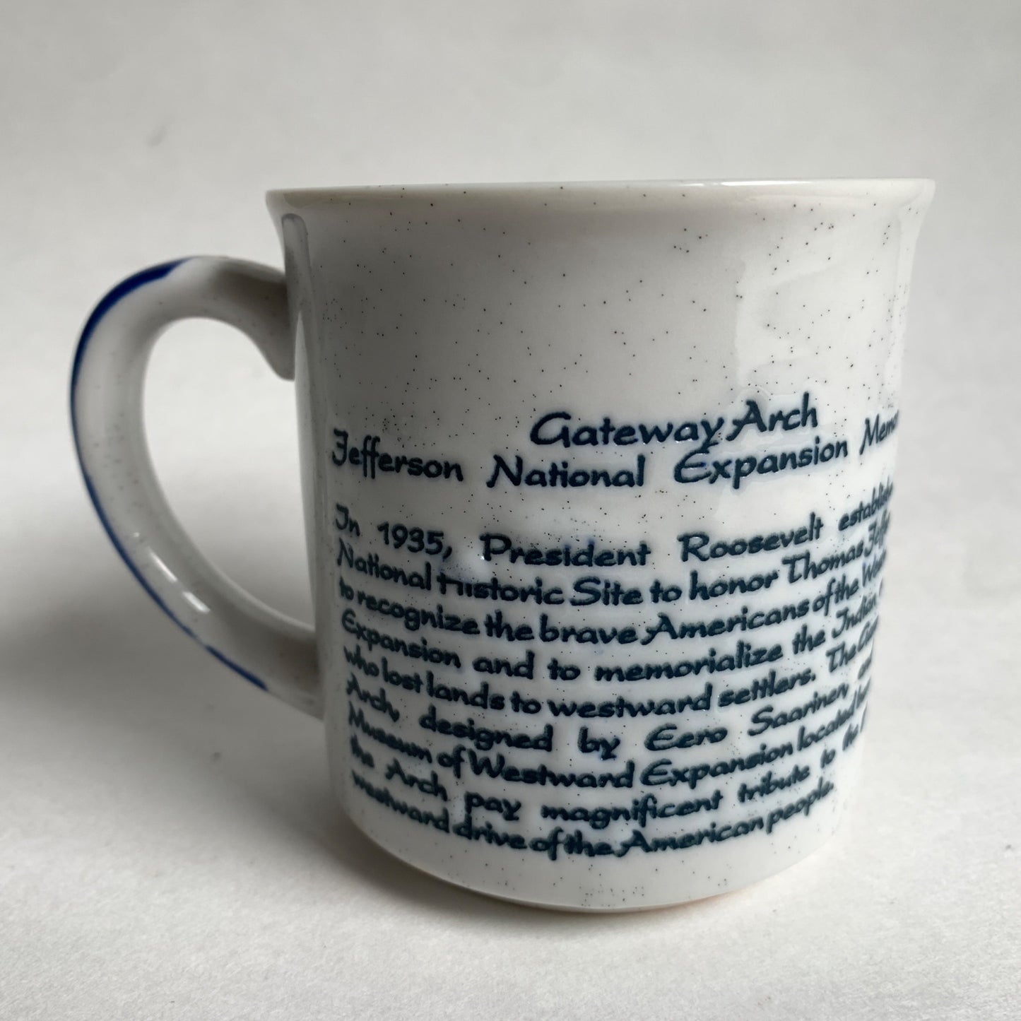 Vintage | Gateway Arch Saint Louis Blue Speckled Coffee Mug