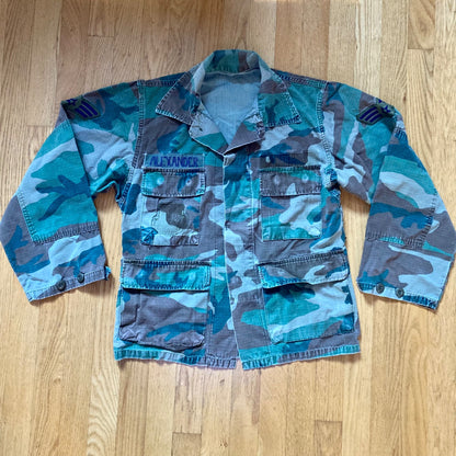 Air Force BDU Woodland Camo Shirt Top Senior Airman Hot Weather Combat Jacket