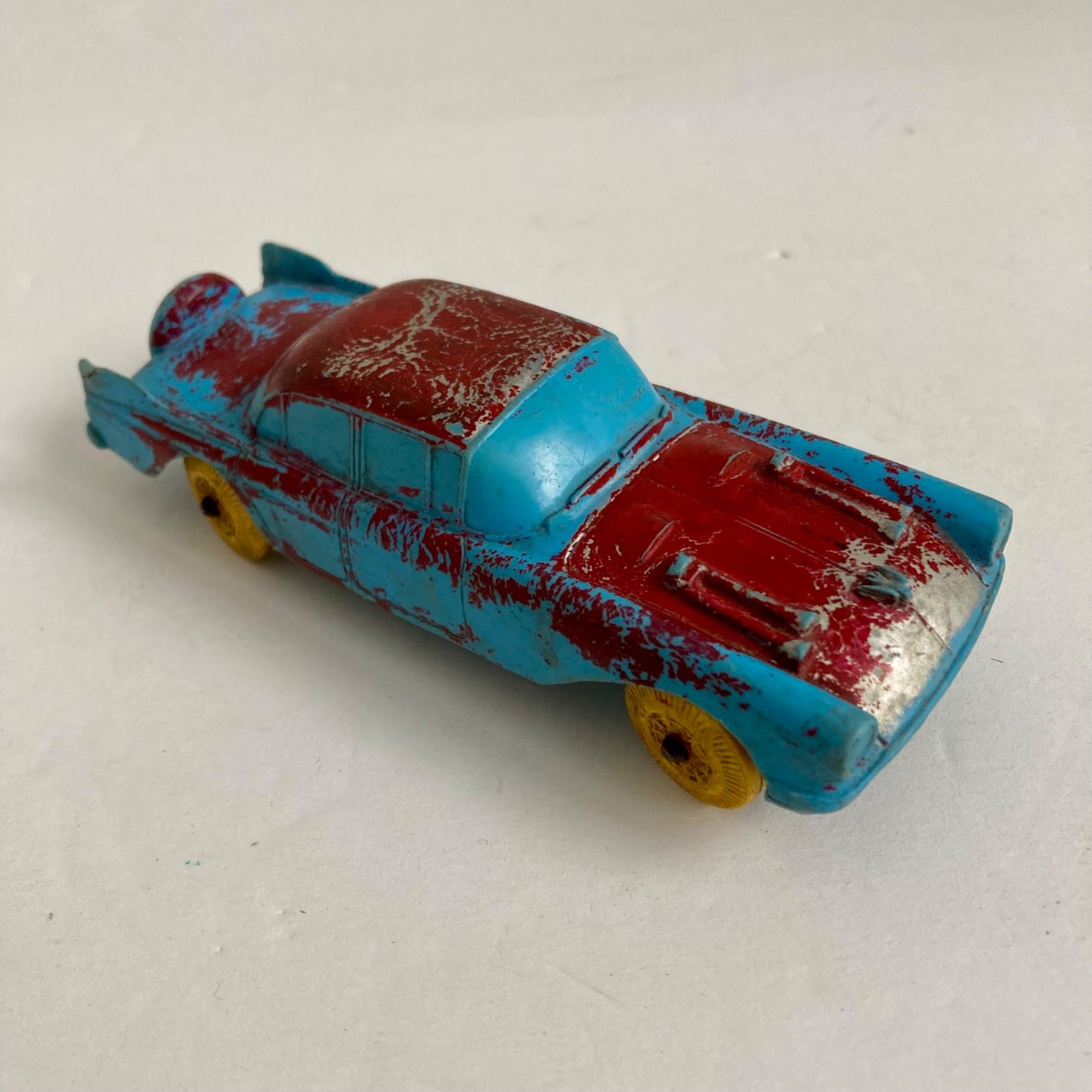 Vintage Auburn Rubber Toy Car 1950's Blue Red
