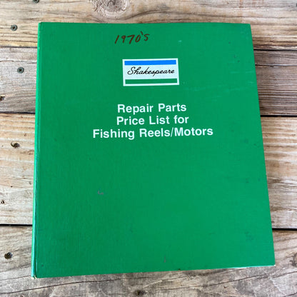 Vintage Shakespeare Repair Parts, Price List, for Reels & Electric Motors Manual