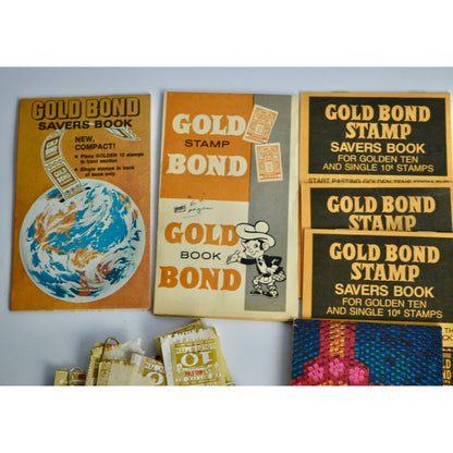Vintage Gold Bond Stamp Savers Books Collection With Bonus Stamps