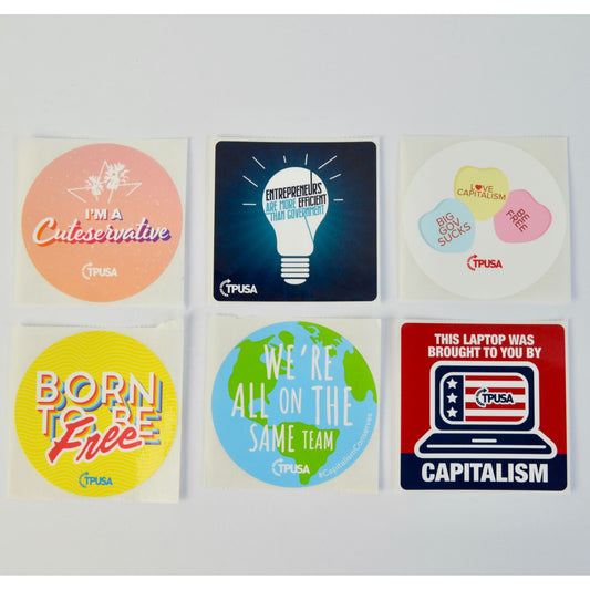 TPUSA Charlie Kirk Stickers Lot of 6 NEW No Duplicates
