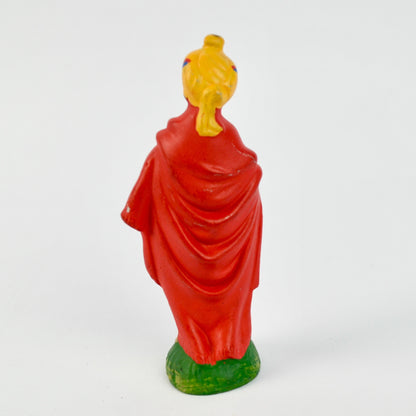 Vintage Three Kings Figurine Red Gold Hand-Painted Christmas Nativity Scene 5.5" Tall