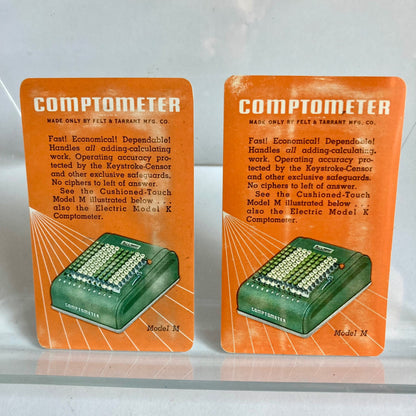 Lot 2 Vintage Comptometer Advertising Pocket Calendars 1942-1944 Adding Machine