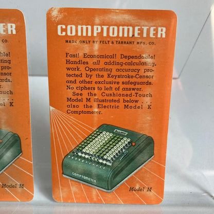 Lot 2 Vintage Comptometer Advertising Pocket Calendars 1942-1944 Adding Machine