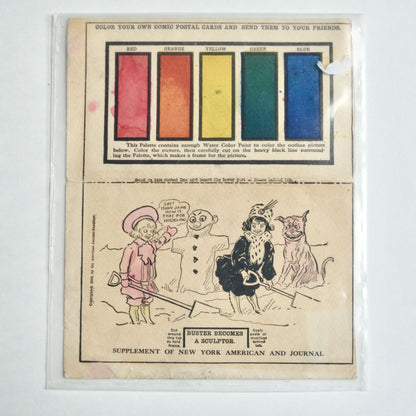 1906 Color Your Own Comic Postcard Antique