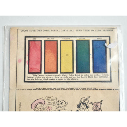 1906 Color Your Own Comic Postcard Antique