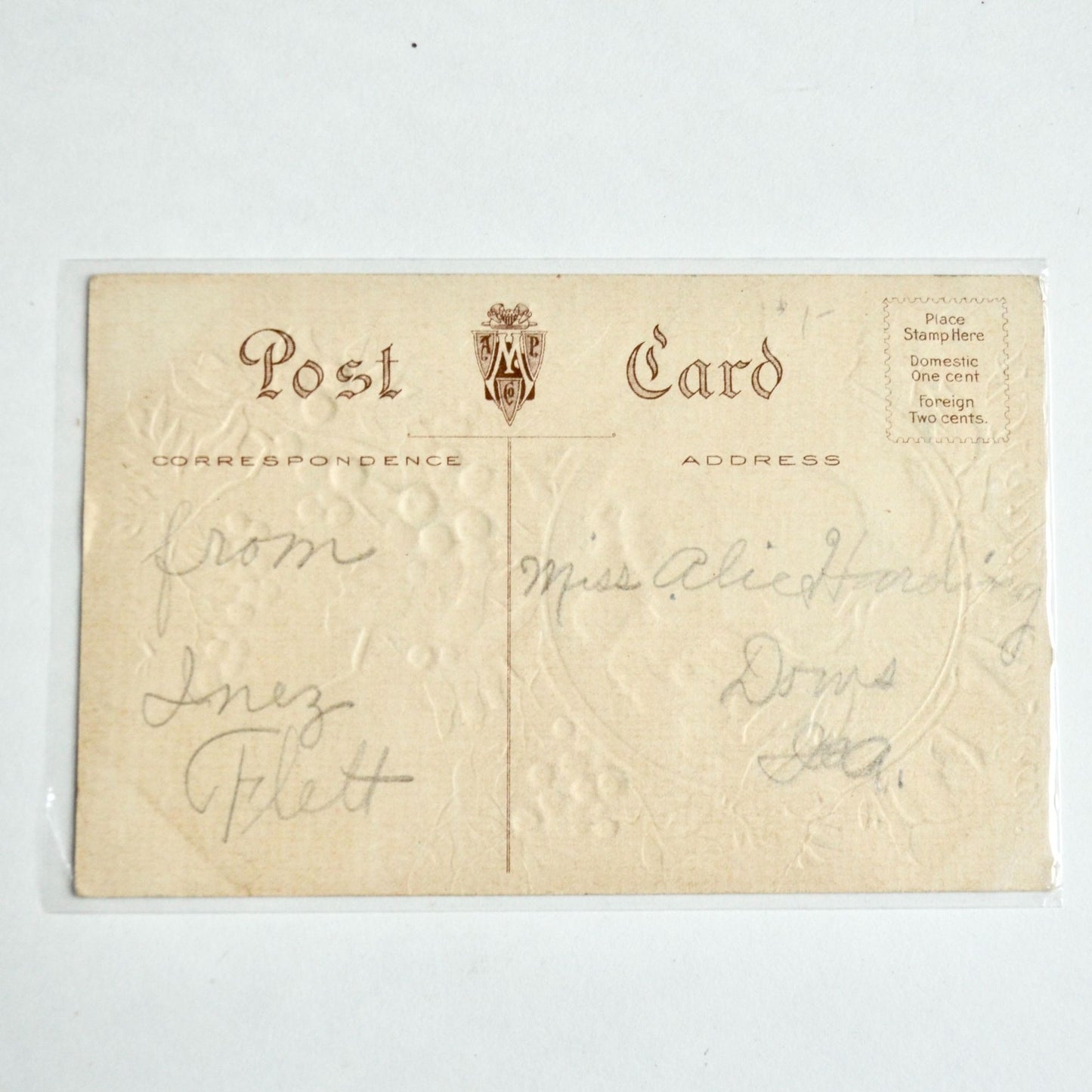 Antique Early 1900s A Happy New Year Postcard Woman