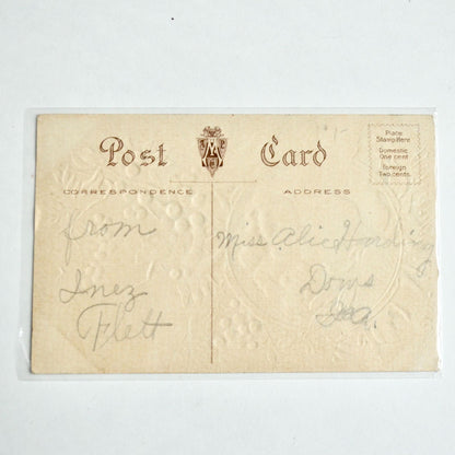 Antique Early 1900s A Happy New Year Postcard Woman